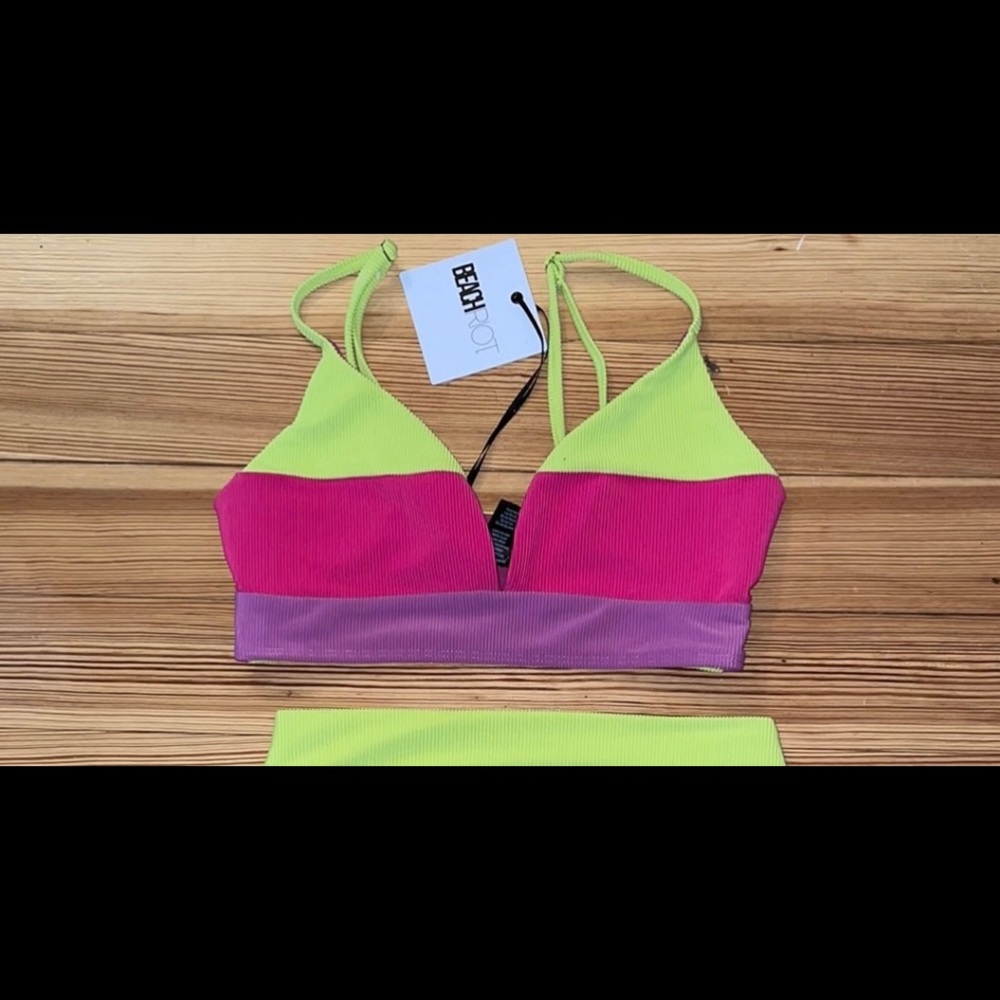 Beach Riot Lime Punch Riza bikini set